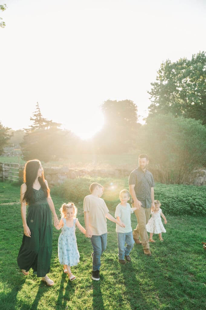 Image with a sunflare during family photos.