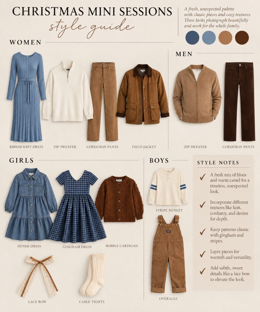 Dusty blue outfit idea for holiday photos